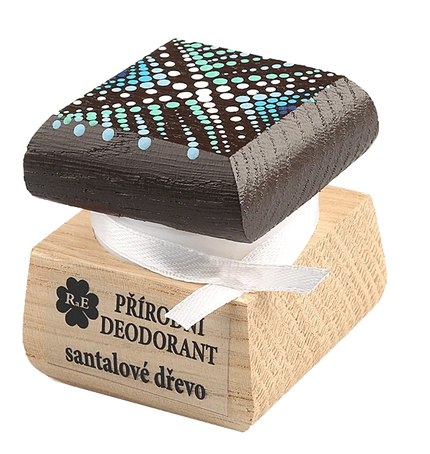 Naturalny kremowy dezodorant Drewno sandałowe z ręcznie malowaną pokrywką 15 ml
