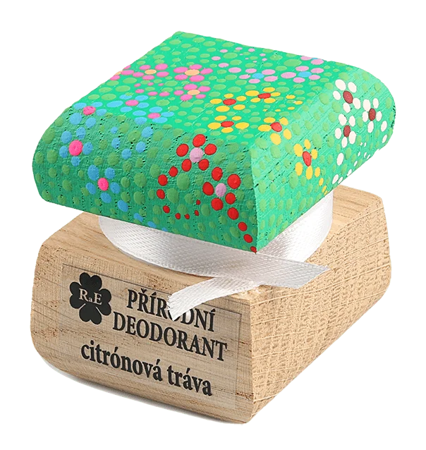 Naturalny kremowy dezodorant Trawa cytrynowa z ręcznie malowaną czapką 15 ml