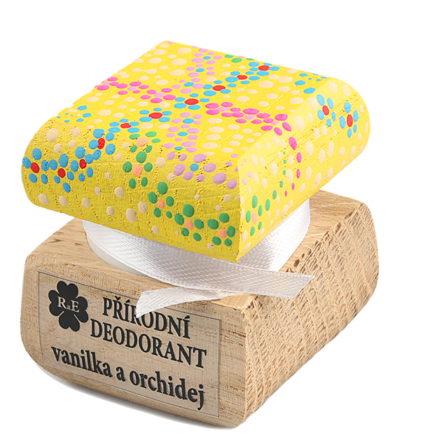 Naturalny kremowy dezodorant Waniliowy Orchidea z ręcznie malowaną czapką 15 ml